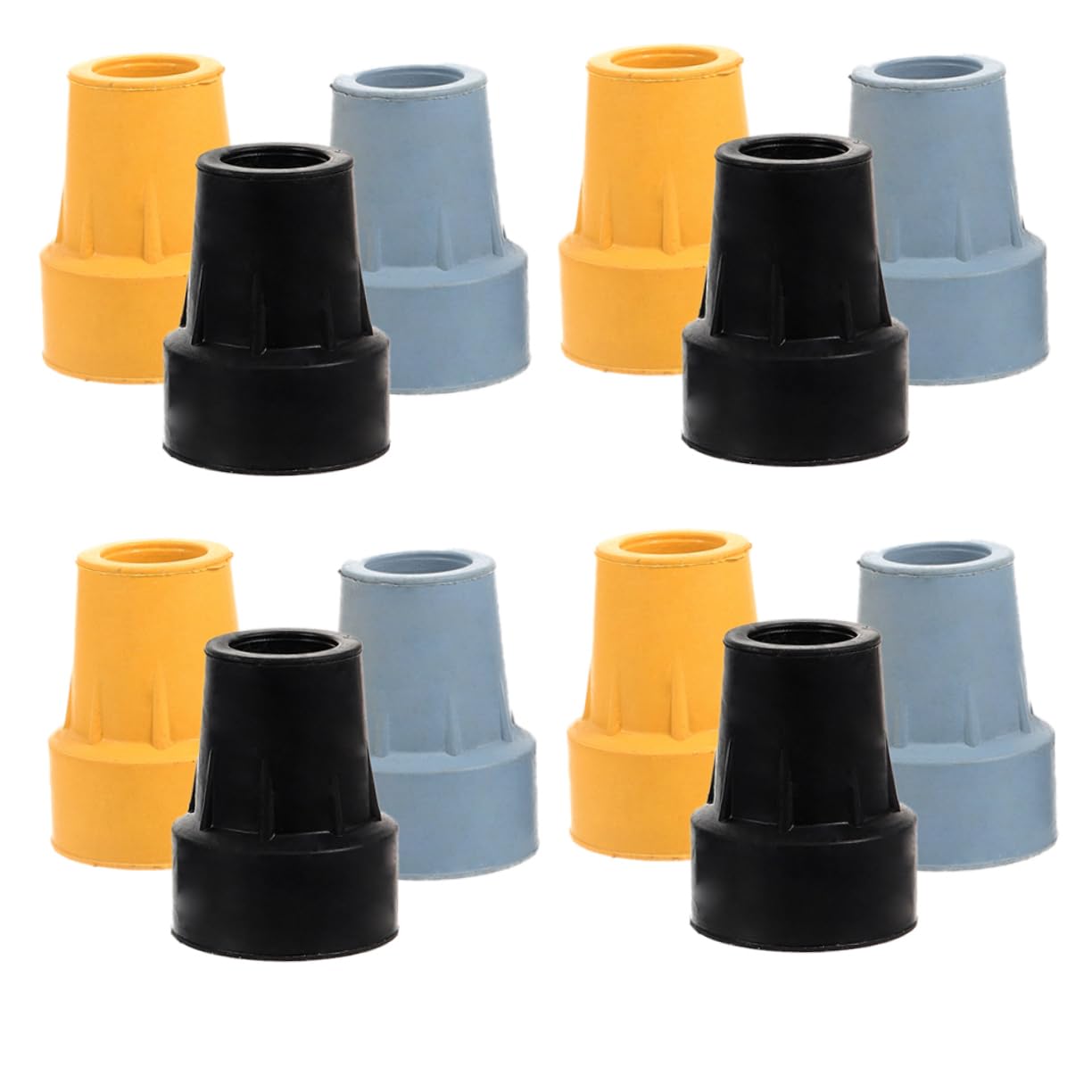 BCOATH 12pcs Anti-Skid Cane Tips for Walking Sticks Hiking Stick Crutch Pads Replacement