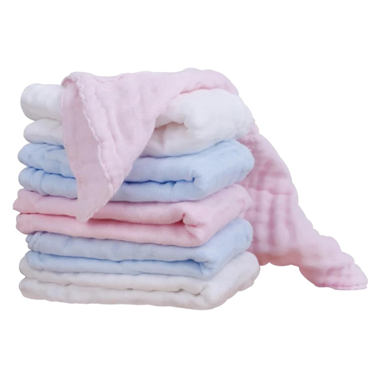 ifundom 18piezas Toalla De Alimentación De Algodón Para Bebés De Pañuelo De Gasas y Absorbentes Azul Para Limpiar La Cara Babero