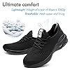 Nasogetch Safety Trainers Men Women Steel Cap Trainers Lightweight Safety Shoes Breathable Cushion Non Slip All Black 265 43 EU 9 UK #4