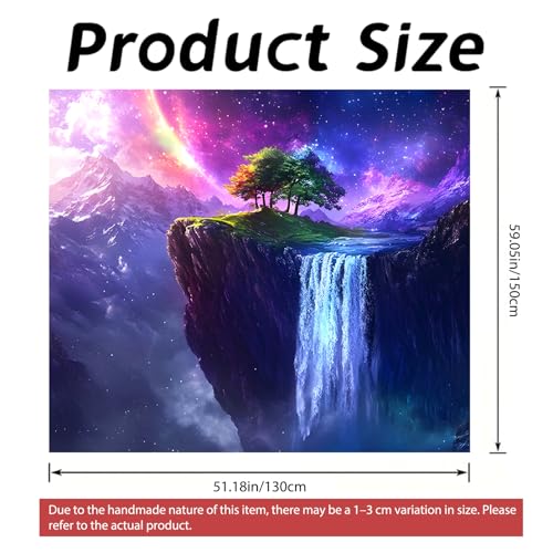 Image of Nuxovilar Floating Island Wall Tapestry Polyester 59.05x51.18 In | Glow Poster Trippy Wall Art Galaxy Decor UV Backdrop Living Room Bedroom Lounge Space Room (Floating Island)