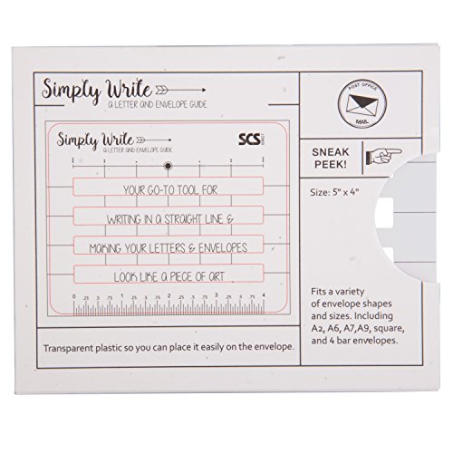 Lettering Envelope Addressing Stencil - Template Ruler Guide For Perfectly Straight Addressing- Fits All Envelopes (1 Pack) - Great For Sending Cards #TOP5