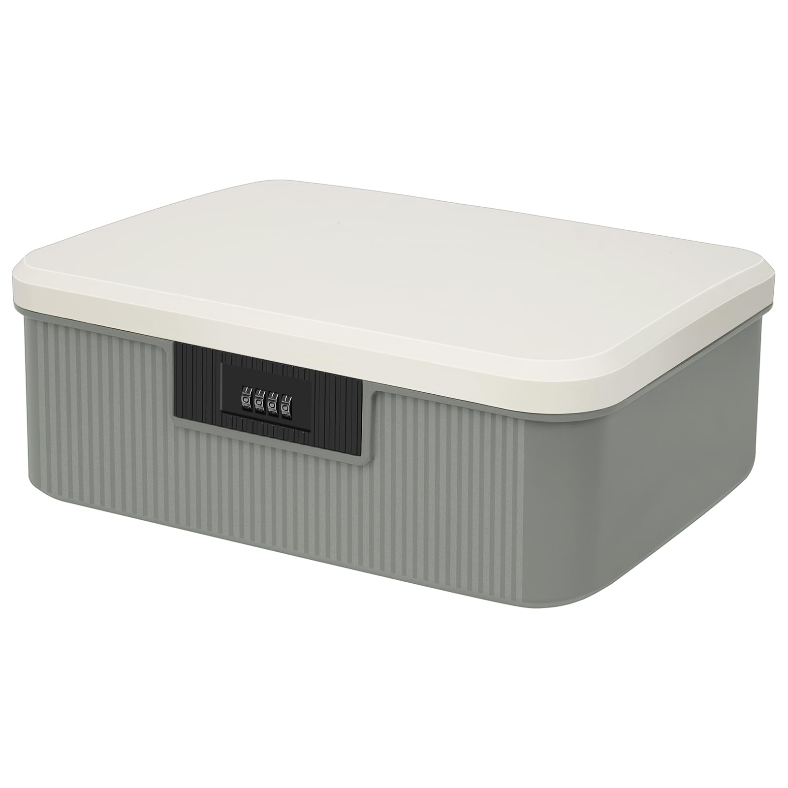 HOTOOLME Lockable Storage Container Bin,Medicine Organizer Box,Grey, M