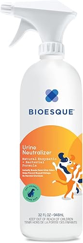 Bioesque Neutralizador de orina, fórmula enzimática y bacteriana natural apta para mascotas, descompone instantáneamente los olores de orina, ayuda