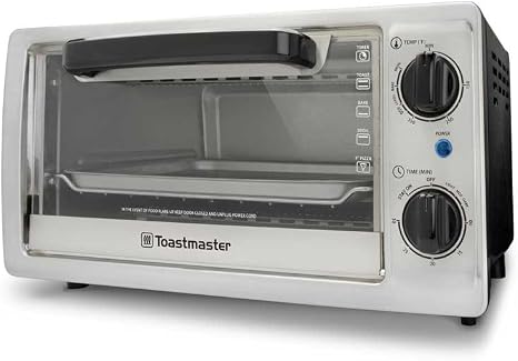 Amazon.com: Toastmaster horno tostador con capacidad para 4 rodajas de pan.,  Plateado : Hogar y Cocina
