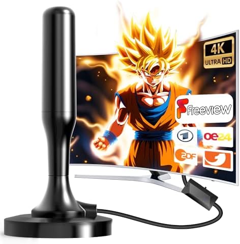 DTB TECH DVB-T2 Antenne - Innenantenne Mit Verstärker Für 4K HD Empfang