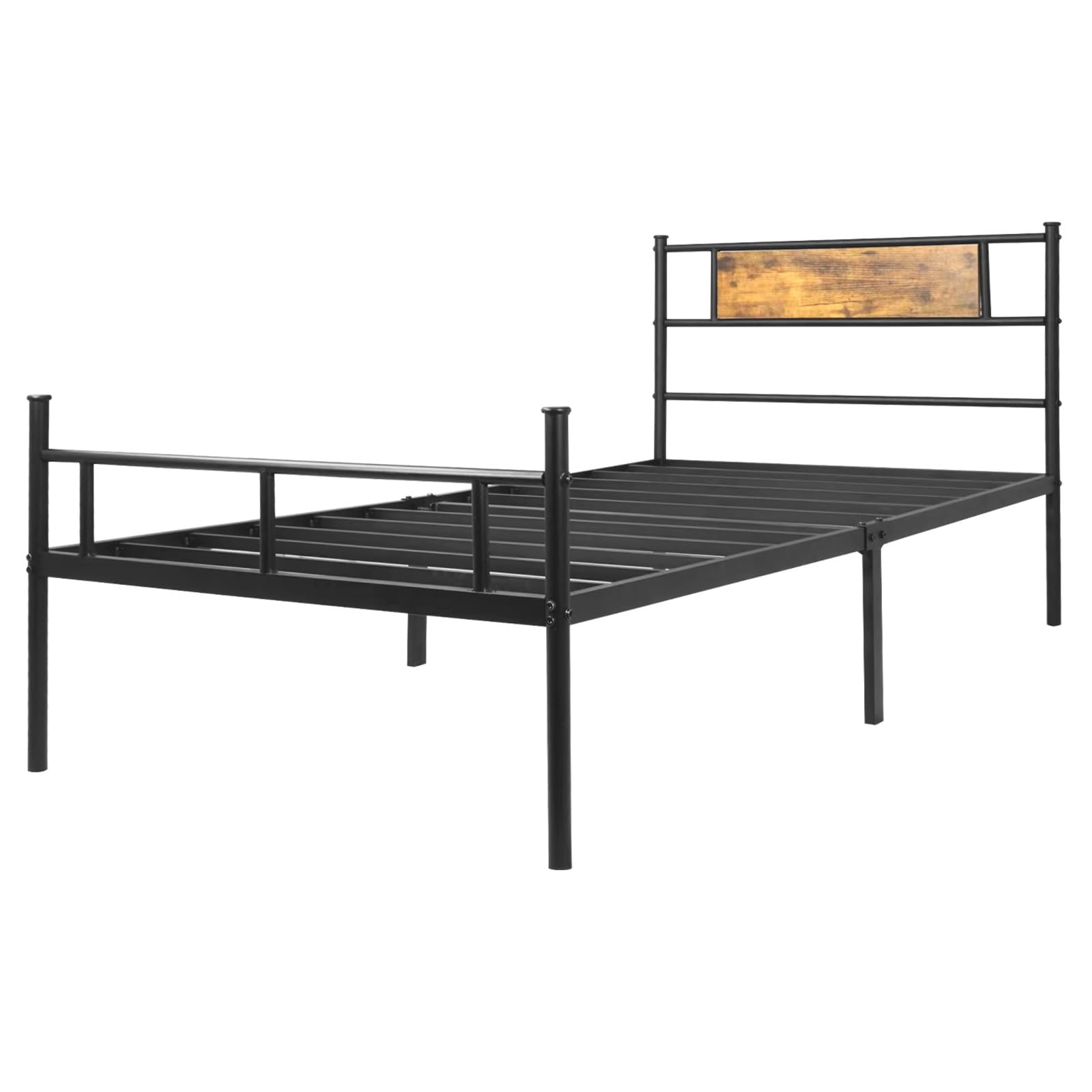 YUXINDA FYYXD Twin Size Black Metal Platform Bed Frame with Victorian Vintage Headboard and Under Bed Storage - Noise-Free Design - No Box Spring Needed - Easy Assembly - Mattress Foundation
