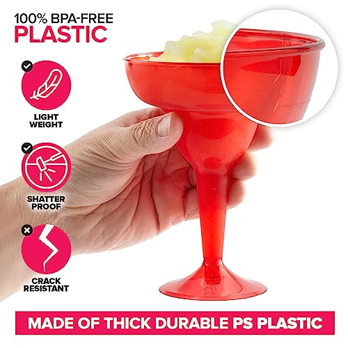 Stock Your Home Multicolor Plastic Margarita Glasses Disposable (Set Of 48) Decorations For Cinco De Mayo Parties thumb #2