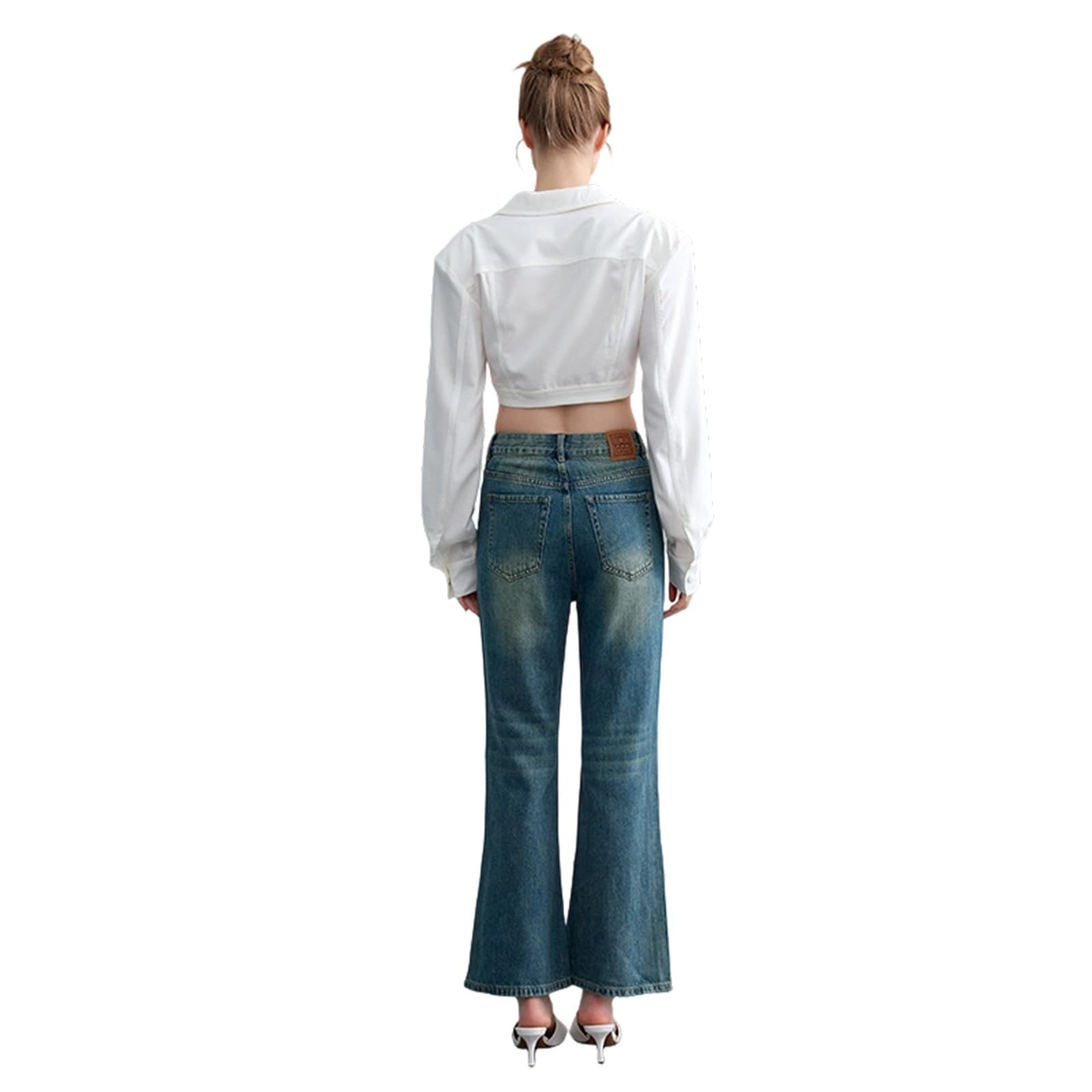 Jeans da donna Flared nero, in denim, pantaloni cargo Baggy Y2K, per il tempo libero, con tasche a vita alta, Y2K, per adolescenti, ragazze, da lavoro, stile bootcut