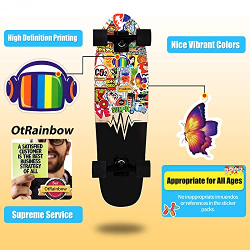 300Pcs Cool Random Stickers Vinyl Skateboard Stickers, Variety Pack For Laptop Guitar Travel Case Water Bottle Car Luggage Bike Sticker Waterproof Graffiti Decals,Gift For Teens Adult #TOP3