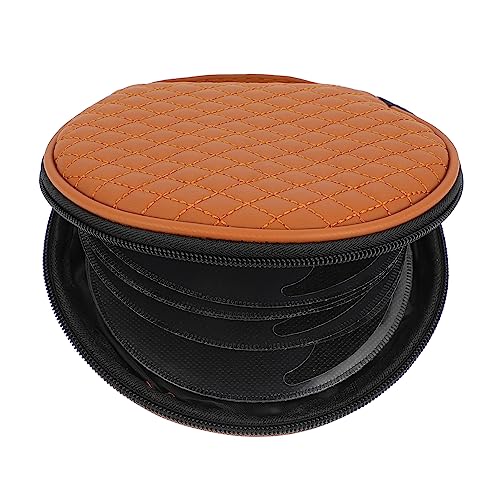 ETHZZLE 1Pc Stylish Car CD Storage Bag Practical CD Organizer with Embroidered Plaid Design for Home and Vehicle Use Durable Trimmed Case for Up to Discs