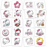 60P Kitty Temporary Tattoos for Kids, Kitty Cat Tattoos for Girls Kids Kitty Party Favors Fake Tattoos Stickers Hello Cat Kitty Birthday Party Supplies Birthday Decorations Party Game Activities Reward Gifts(2'x2')