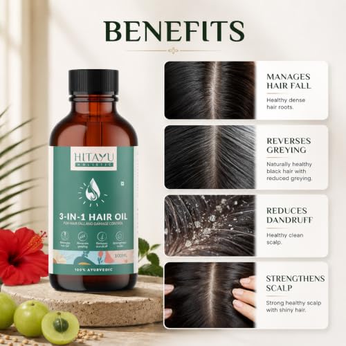 Image of 3-in-1 Ayurvedic Hair Oil - For Strong, Healthy & Nourished Hair