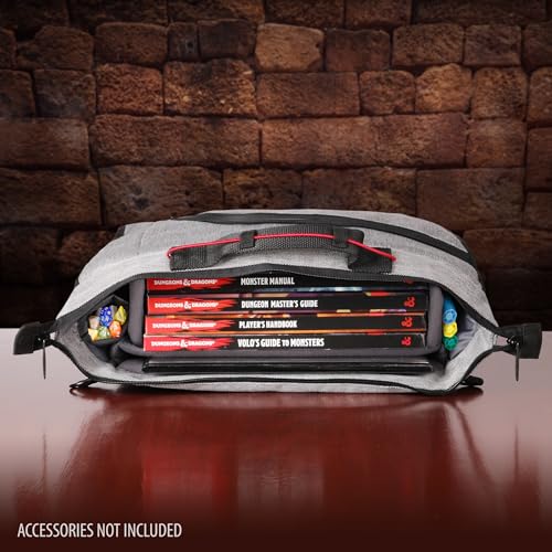 USA Gear Tabletop DND Bag - RPG Player's Essentials Dungeons and Dragons Messenger Bag – Customizable Dividers, Comfortable Back Support and Adjustable Strap -Holds Books, Binders, Dice & Accessories3