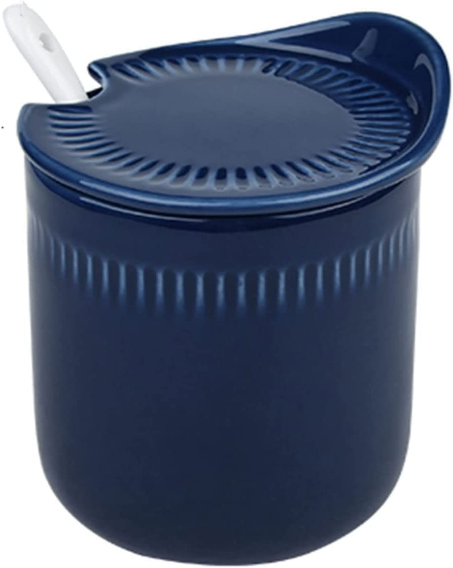 Keramikgeschirr, Milchtöpfe, dreifarbige Zuckerdose mit Deckel, Salztopf, Gewürzdose mit kleinem Löffel, Keramik-Vorratsdose, Gewürzglas 300 ml, 300 ml, einfarbig