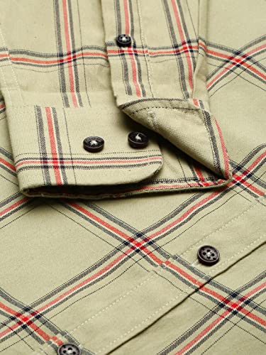 Image of Allen Cooper Pure Cotton Checked Full Sleeve Shirts For Men(64OG-M)