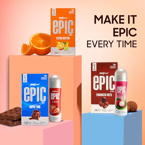 Image of Manforce Epic Pleasure| Ultra Thin Condom | Long Lasting Pleasure for Both | Raspberry Flavour | 10 Pcs |