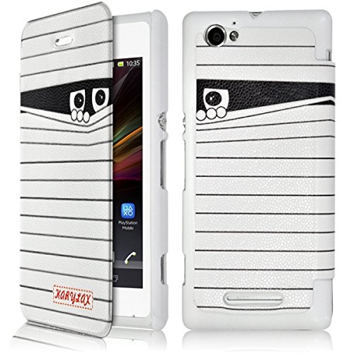 KARYLAX Seluxion - Coque Housse Etui à Motif SC04 Rabat latéral et Porte-Carte pour Sony Xperia M + Film de Protection