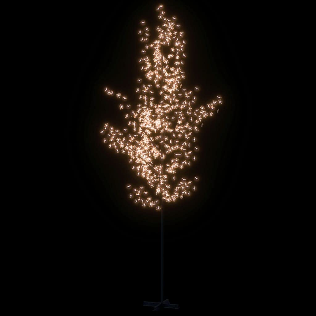 vidaXL LED Baum mit Kirschblüten Lichterbaum Leuchtbaum Kirschblütenbaum Dekobaum Weihnachtsdeko Außen Innen Warmweiß 672 LEDs 400cm