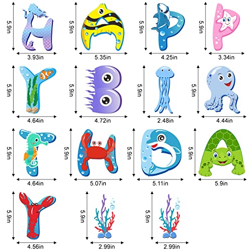 Sea Animal Banner Under The Sea Birthday Decorations, Ocean Themed Marine Creature Birthday Party Supplies For Baby Girl Boy, Sea Theme Happy Birthday Banner Baby Shower Sign Decor #TOP1