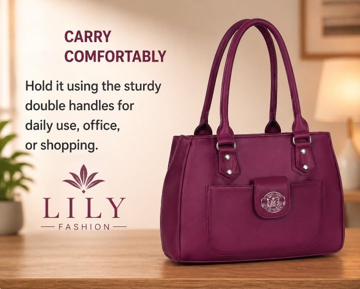 Image of Women's Handbag Shoulder Bag with Multiple Compartments, Zipper Closure & Front Pocket | Versatile Crossbody, Shoulder & Handheld Bag for Work, Travel & Daily Use