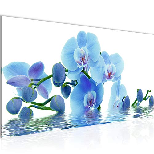 Runa Art Tableau Decoration Murale Fleurs Orchidée 1 Partie Moderne Toile non tissée Salon Salle Feng Shui Bleu 200612c