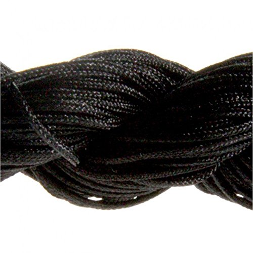 30 Mètres Fil Nylon Cordon bijoux 1 mm pour bracelet perles Shamballa tibétain - Noir