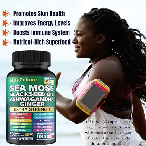 Gi.Da.Culture Organic Sea Moss Capsules (60 count) – Sea moss, bladderwrack & burdock blend — view 8