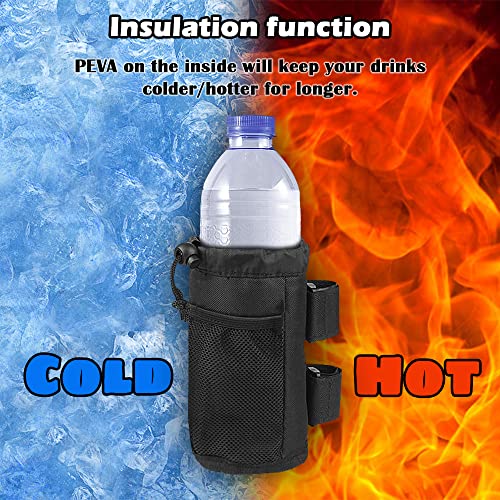 HMIEPRS 2Pcs Bike Water Bottle Holder Bags, Insulated Bicycle Cup Holder with Mesh Phone Pockets - Image 4