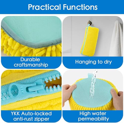 Image of NAITIK CREATION Premium Sneaker Washing Bag for Washing Machine | Thick Chenille Microfiber Shoe Laundry Protector with Secure Zipper | Reusable Shoe Cleaner Bag for Washer & Dryer