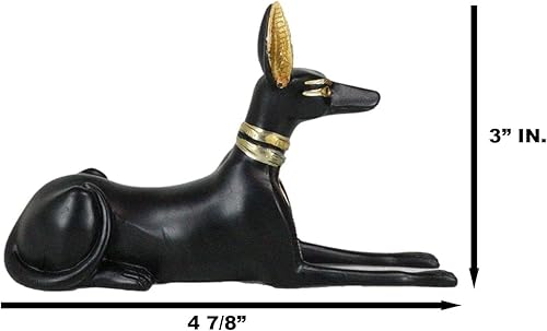 Miniatura 2 de Ebros Gift Figura de perro de chacal de Anubis del antiguo Egipto de 5.5 pulgadas de largo, Dios patrón de la muerte momificación Juez