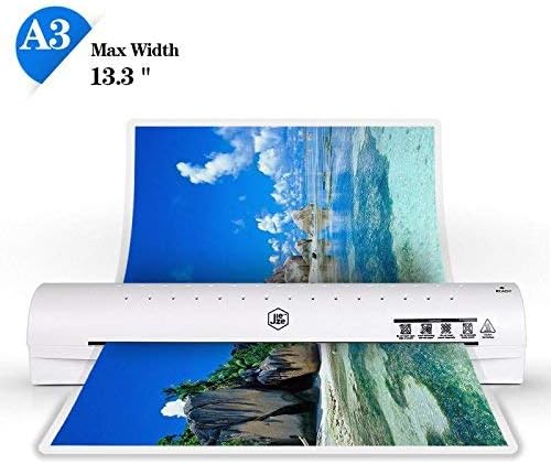 13" Thermal Laminator A3 A4 A6 Laminator Machine with 2 Roller System and Jam-Release Switch, Fast Warm-up, Quick Laminating Speed (White A3 Laminator)