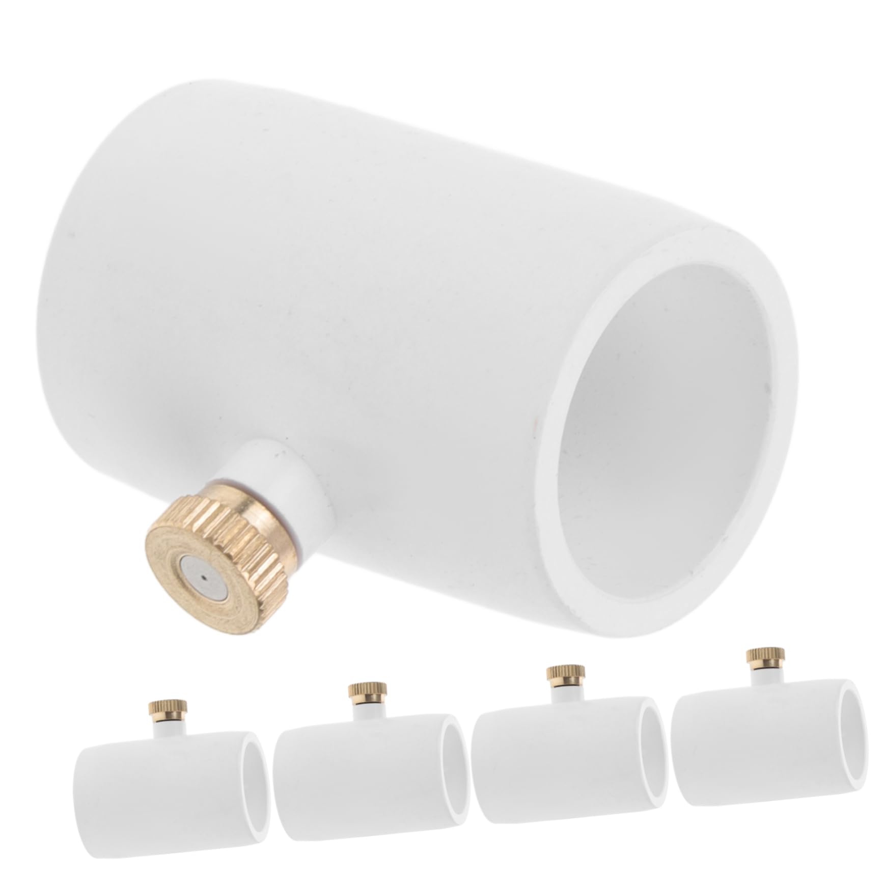 TOYANDONA 2 Set di Ugelli di Ricambio da 1/2" in PVC Connettore in Ottone di Nebulizzazione per Esterni 5 Pezzi*2