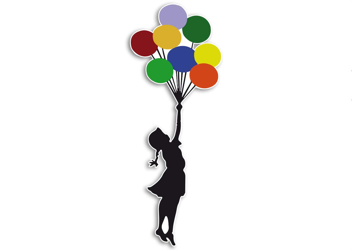 Banksy Girl with Balloons Cult Sticker Art Wall Graffiti Vinyl Sticker Style Trend Decoration Weatherproof UV Resistant