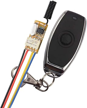 Mini Remote Relay 12V Wireless Remote Control Switch, 433Mhz Remote Momentary Switch Transmitter and Receiver for Wireless Control