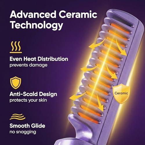 Peine Cerámico para Alisar y Controlar Frizz Rosa miniatura 3