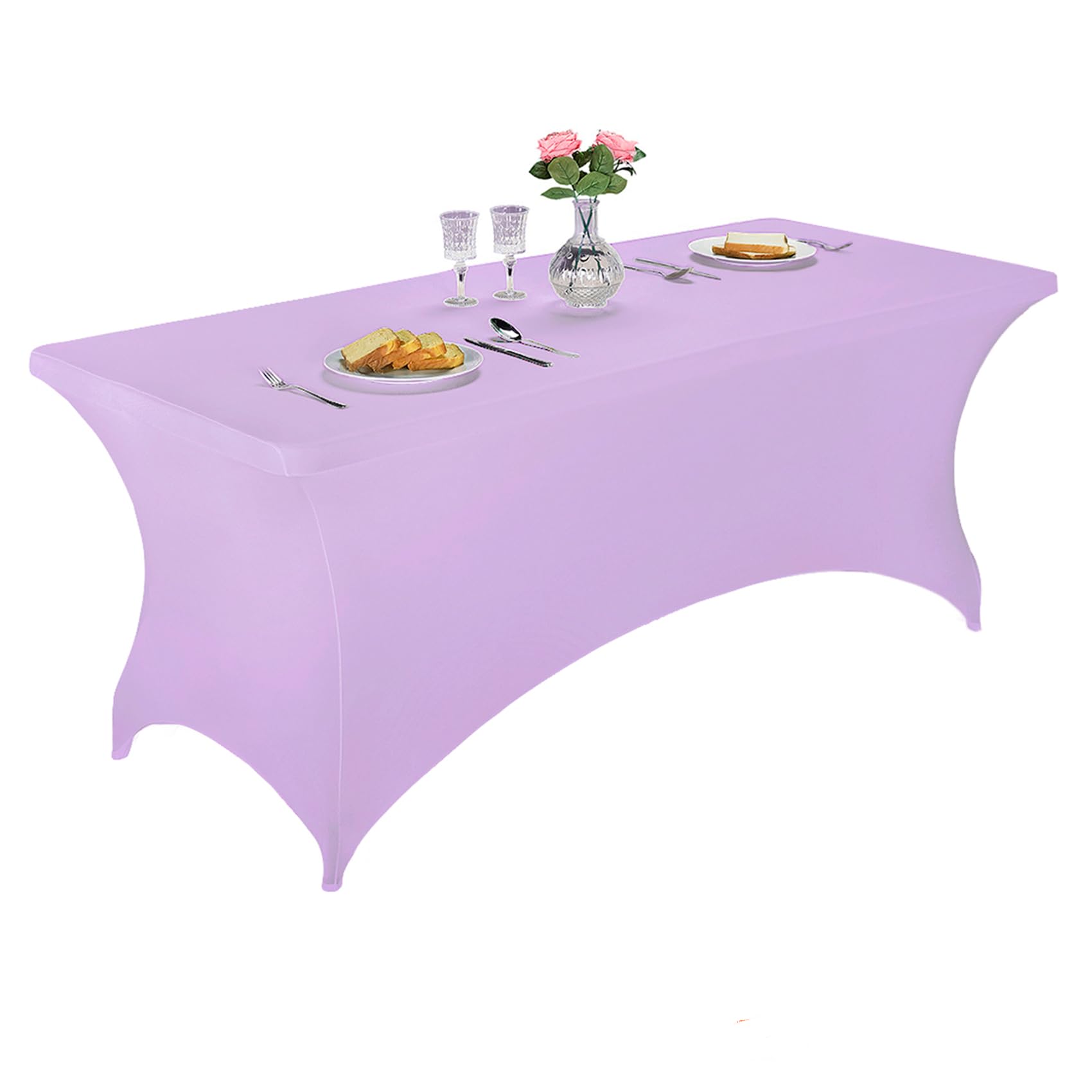 LZY Spandex Fitted Stretch Table Cover for 6 ft or 4ft or 8ft Folding Table, Rectangular Cocktail Tablecover, Perfect for Party and Banquet