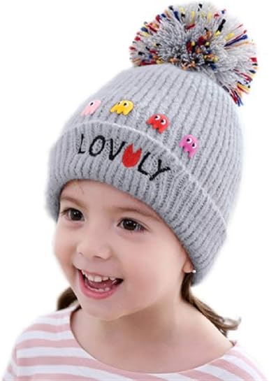Mlpnko Bonnet Bebe En Laine 2 Ans Lettre Fille Broderie Garcon Tricot Bonnet Tete Gris Code 42 50cm Amazon Fr Vetements