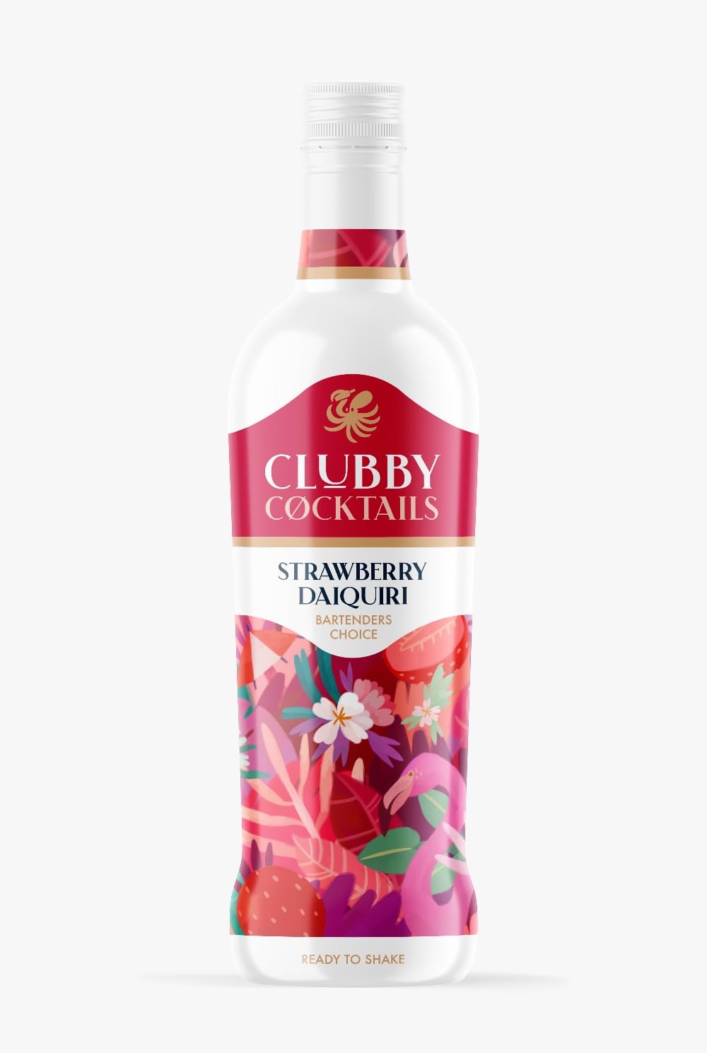 Clubby Cocktails Strawberry Daiquiri | Ready to Drink Cocktail | 70cl 15%. ABV | Just Add Ice | Premium and Ready to Drink