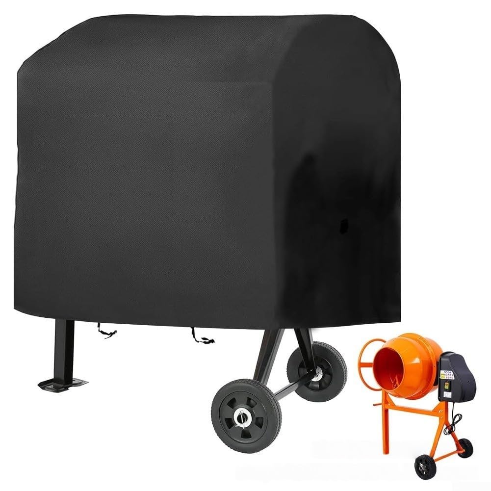 Cubierta de mezclador de hormigón al aire libre impermeable 600d Oxford a prueba de polvo mezclador de cemento funda protectora con hebillas seguras para herramientas de construcción negro 51x31.5x43
