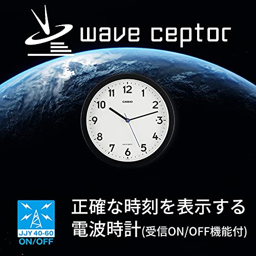 Casio Iq-860Nj-1Jf Wall Clock, Radio Clock, Black, Analog, Auto Light, Night Second Hand Stop, With Light, For Hanging #TOP3