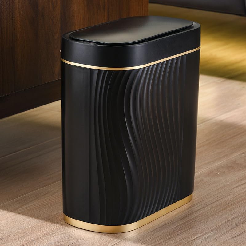 Bathroom Trash Can with Lid Automatic Garbage Can, 2 Gallon Slim Smart ...