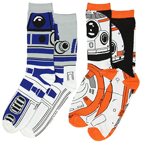 Star Wars BB-8 R2-D2 Droids Mens Casual Crew Sock Set Pack of 2