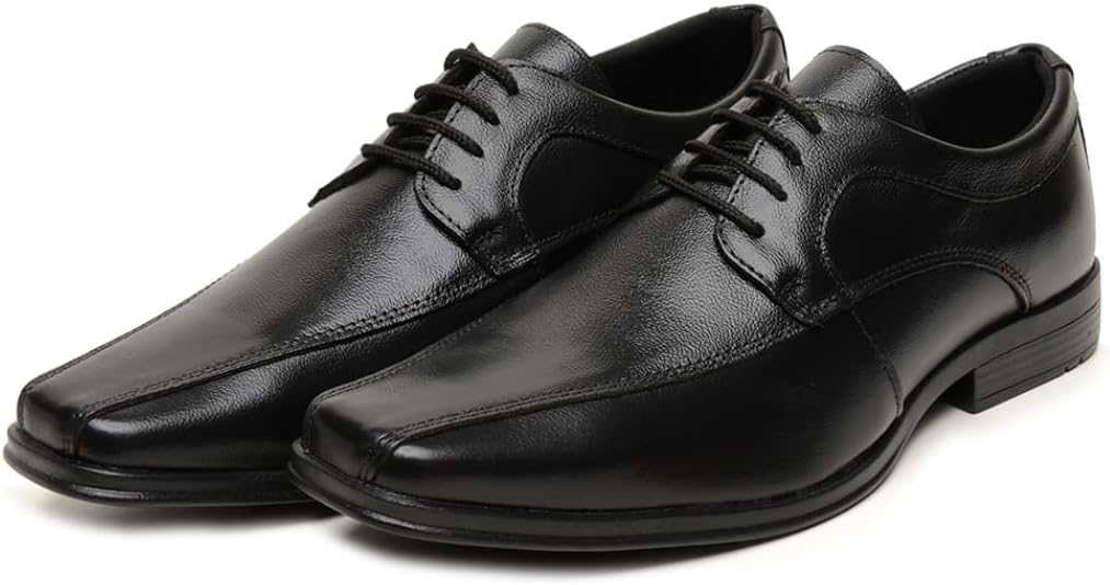 Sapato Social Masculino Derby em Couro Sintético – Conforto Anti-Stress, Bico Quadrado, Sola Borracha, Elegante Preto ou Marrom 37-44 – BR911