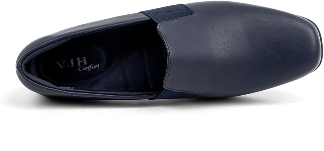 VJH confort Women's Dress Pumps Chunky Heel Loafers Slip On Square Toe Comfortable Work Shoes Lightweight