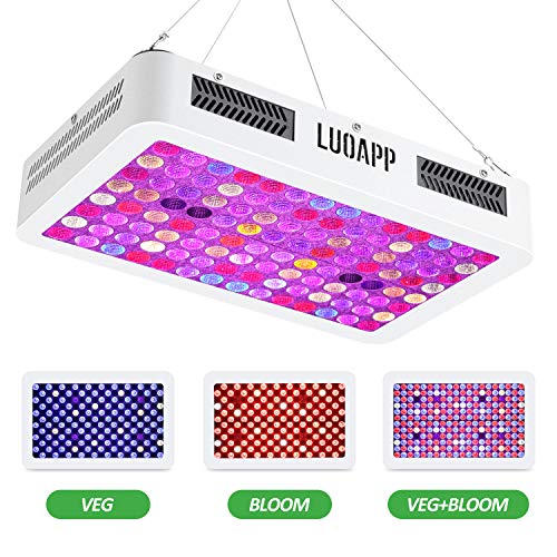LED Grow Light, LUOAPP 1100W Plant Light with Full Spectrum, Dual Switch, Dual Chips, Spotlight Reflector and Daisy Chain Designed for Hydroponic Indoor Plants Veg and Flower （10W LEDs 112pcs）