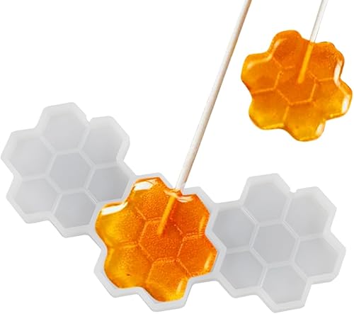 Miniatura 9 de mostsom Moldes de silicona para piruletas, molde de caramelo de chocolate, moldes para chupones de paletas de flores, panales de chocolate duro, sin