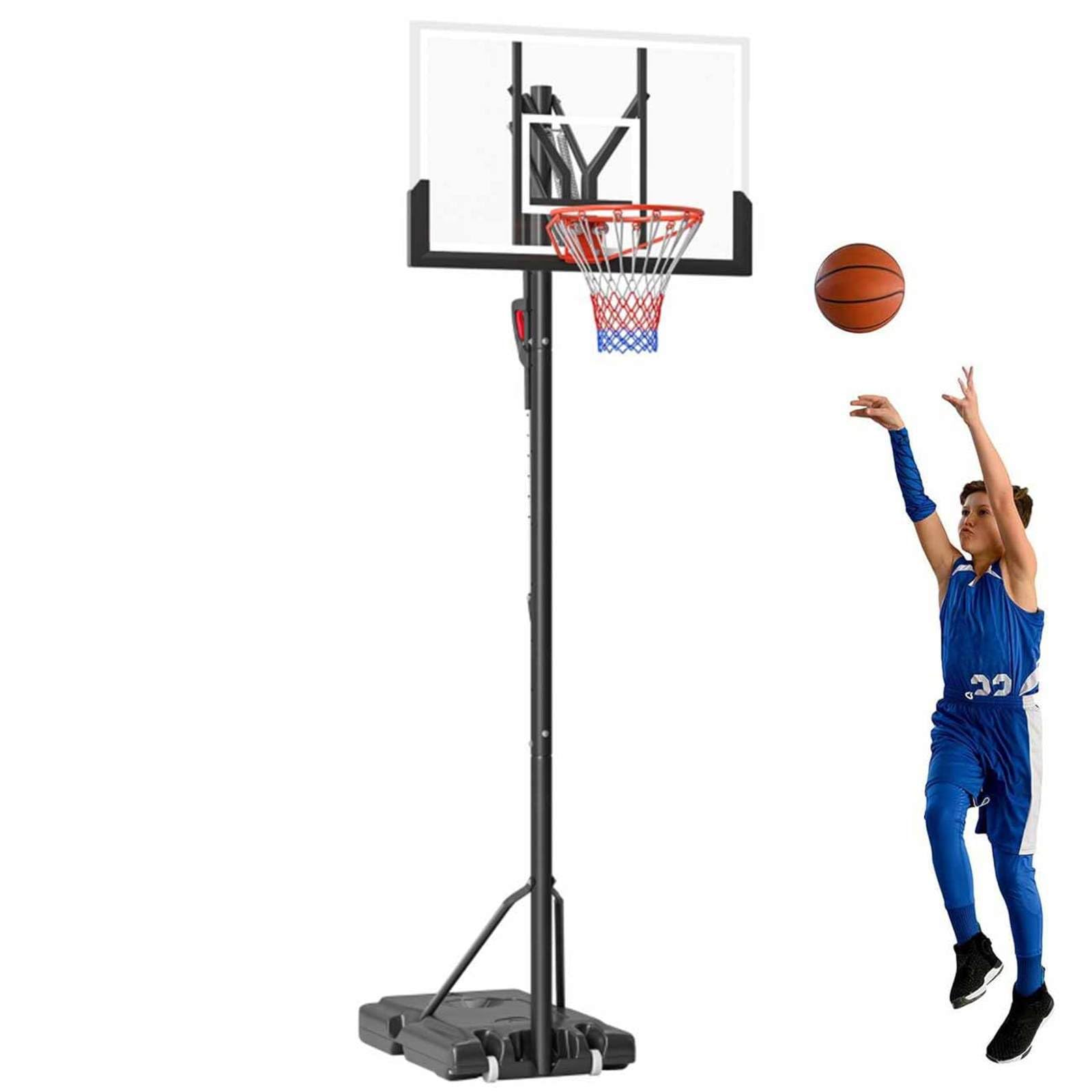Basketball Hoop Outdoor, Adjustable 7.5ft-10ft Basketball Rim with Stand Wheels Basket Ball Hoop Outside for Kids,Junior and Adult