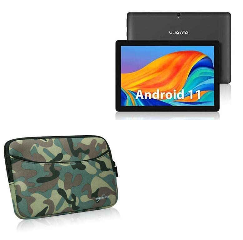 BoxWave Case Compatible with YUMKEM Android Tablet U221 (10.1 in) - Camouflage Suit with Pocket, Neoprene Camo Suit Zipper Pocket for Storage