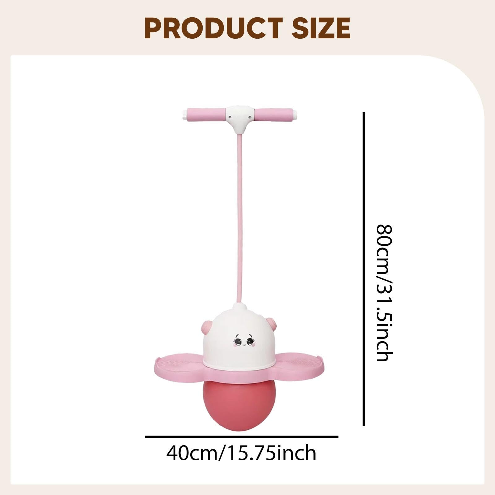 Kids Pogo Ball Sprungspielzeug mit Griff Kinder Hüpfball mit Licht Anti Rutsch Balance Cartoon Trainingsspiel für Jungen Wo