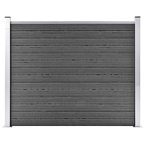 Fasba Zaunelement WPC 180x146 cm Schwarz, Sichtschutzzaun für Garten Terrasse